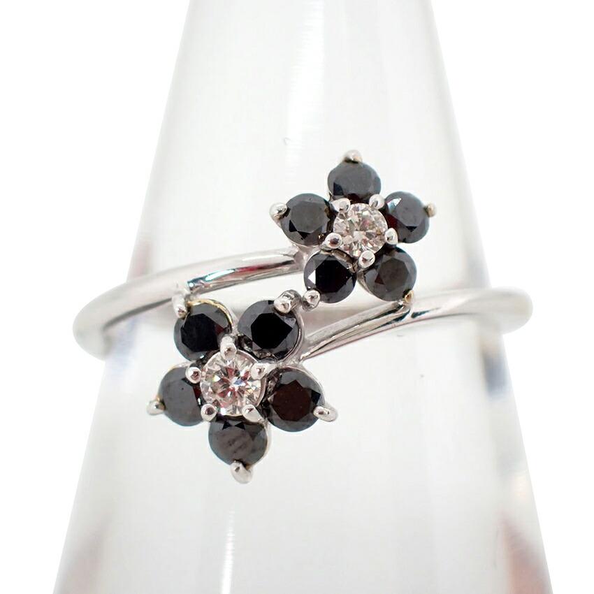 

[Б/у] Кільце з чорним діамантом K18WG/№. 11/g423-53