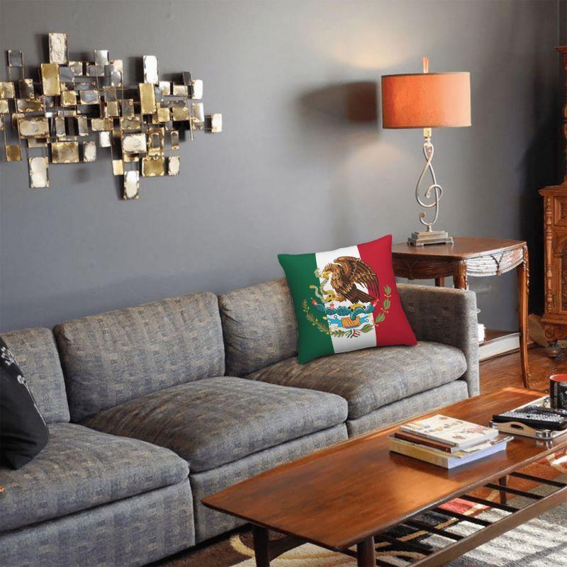 Niestandardowy Herb Meksyku Poszewki Dekoracja Nowoczesna Meksykańska Flaga Pieczęć Dekoracja Poduszki Salon Kwadratowa Poszewka