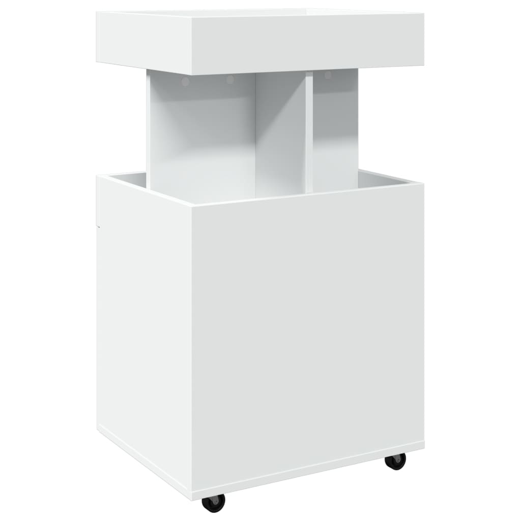 Bar Cart White 50x41x89 Cm Engineered Wood