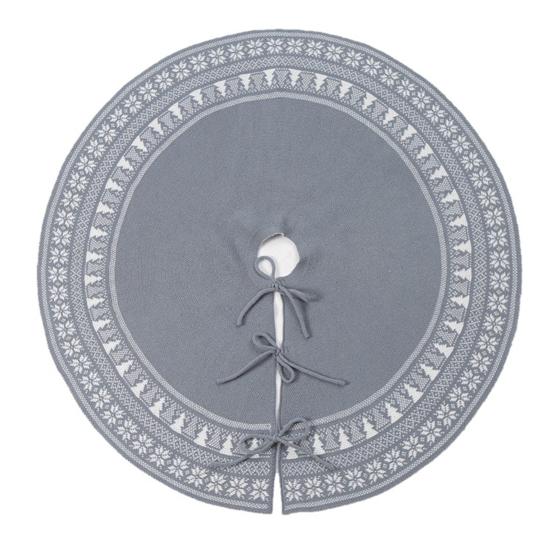 Knitted Christmas Tree Skirt Rustic Thick Snowflake Xmas Tree Skirt Holiday Farmhouse Decoration for Home Party Decor