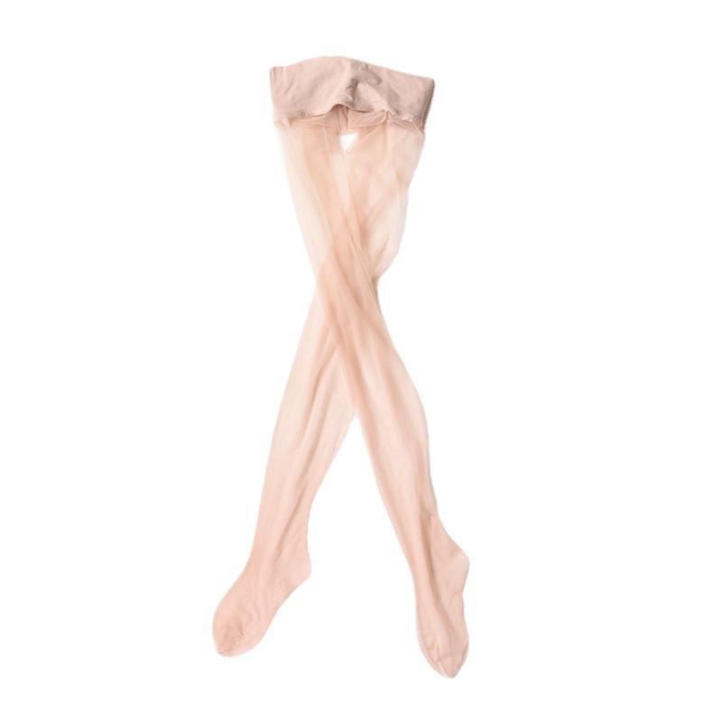 Seamless 360 Core-Spun Plus Size Transparent Black Smooth Touch Open Crotch Summer Stockings