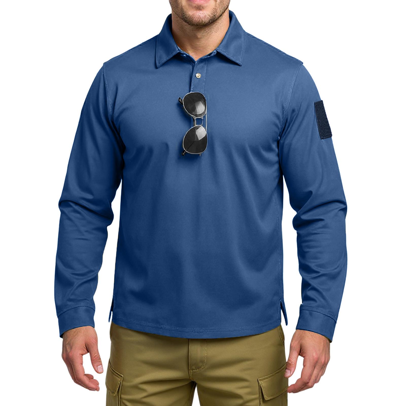 

Мужская повседневная рубашка свободного кроя с воротником и длинными рукавами, быстросохнущая XL