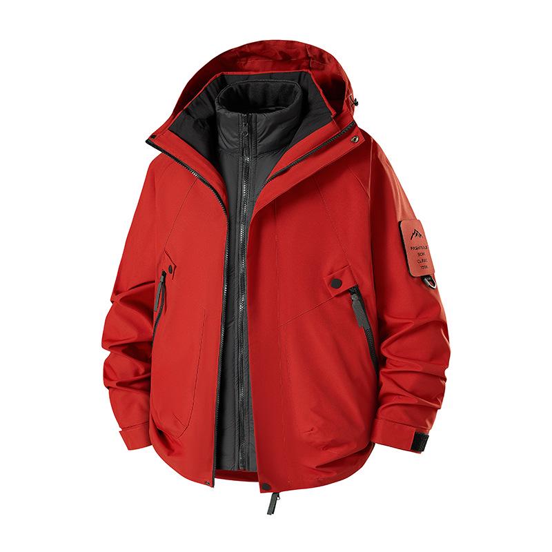 Unisex 3-in-1 Autumn-Winter Jacket Set: Warm Down & Windproof Mountaineering Jacket