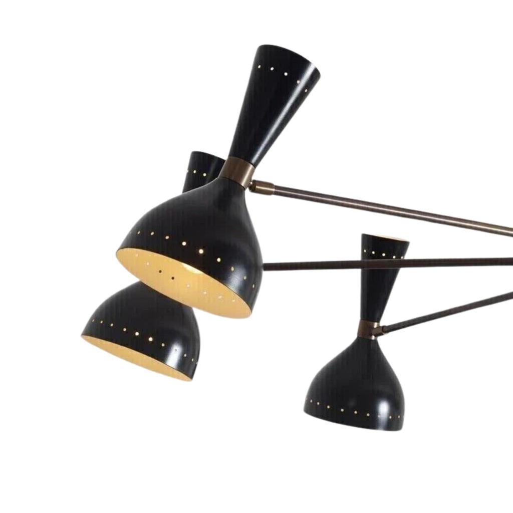 Diabolo 8 Arm Chandelier In Style Of Stilnovo Modern Mid Century 1950 Italian