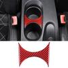 Red Carbon fiber Cup Holder Divider Trim Sticker For Seat Leon 2008-12