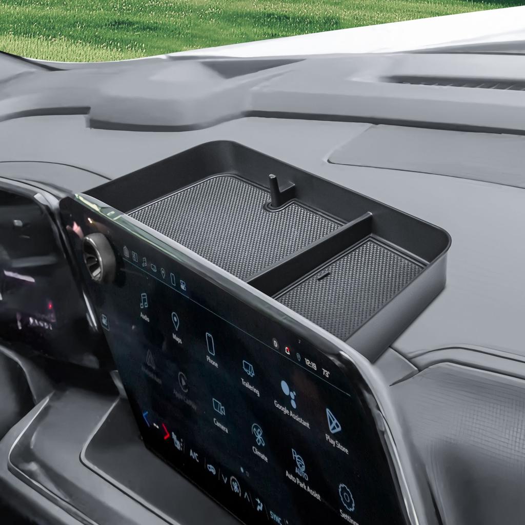 Center Console Dashboard Storage Box for 2025 Chevy Suburban Tahoe Dash Board Storage Organizer Tray Behind Screen 17.7-inch Box