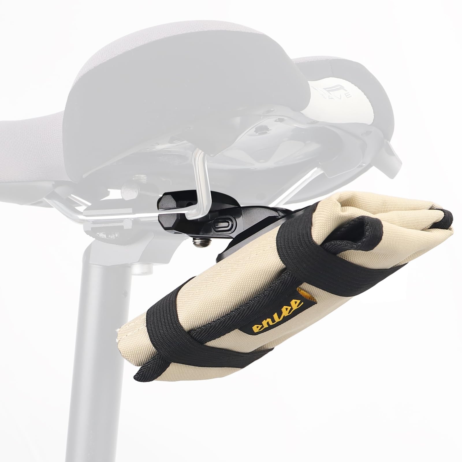 

WEEROCK Bike Saddle Bag for Bike Tools Foldable Small Waterproof Bike Seat Bag for Bike Repair Tools (Beige)