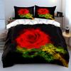 Romantic Rose Set Decoration Gift Soft Comfortable Duvet Cover Bedding Set Included 1*Duvet Cover & 2*Pillowcases, Gift