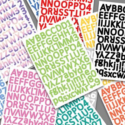 12 DIY Alphanumeric Stickers Multi-color Combination Stickers Water Cup Stickers Creative Gift Hand Account Stickers