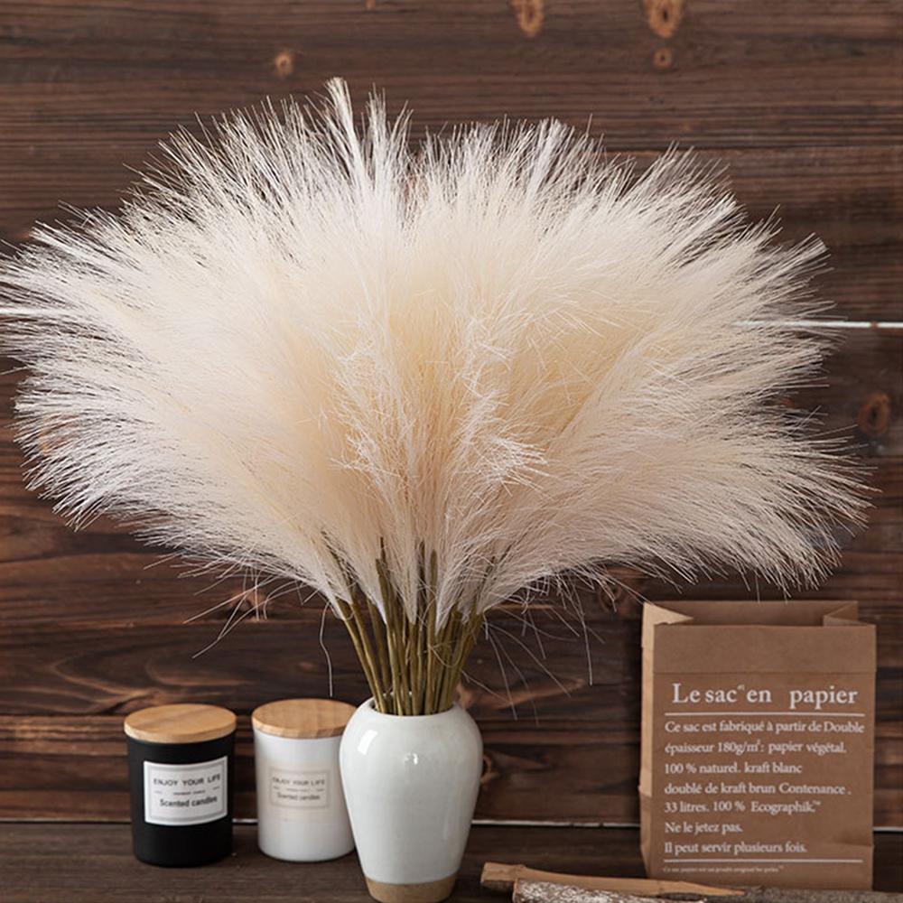

1Pcs Fluffy Pampas Grass Artificial Flower Grass Fake Plant Decoration for Wedding Boho Bouquet DIY Room Home Decor
