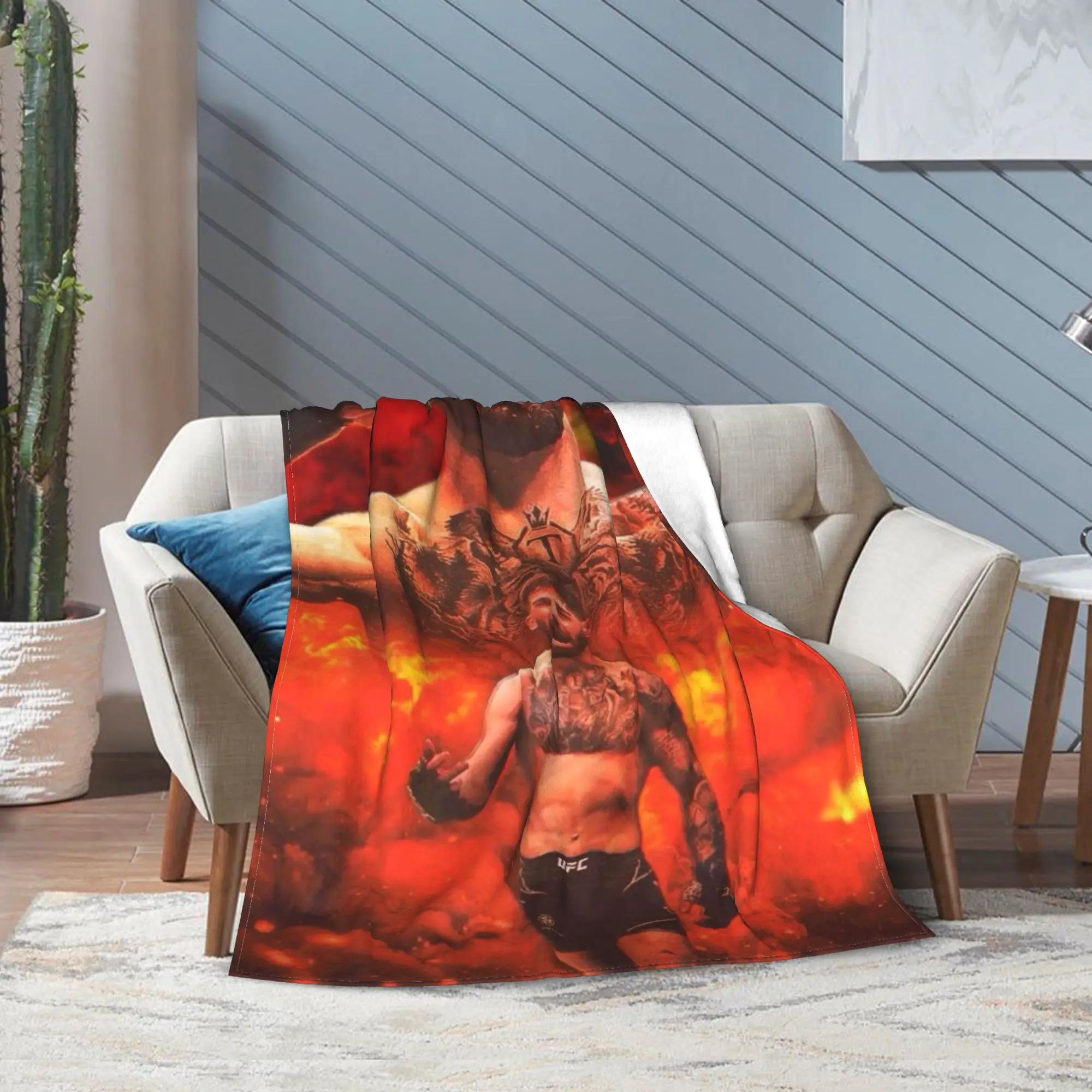 Cozy Fluffy Throw Blanket by Ilia Topuria Perfect for Couch Sofa and Bed Multiple Sizes 100x150cm