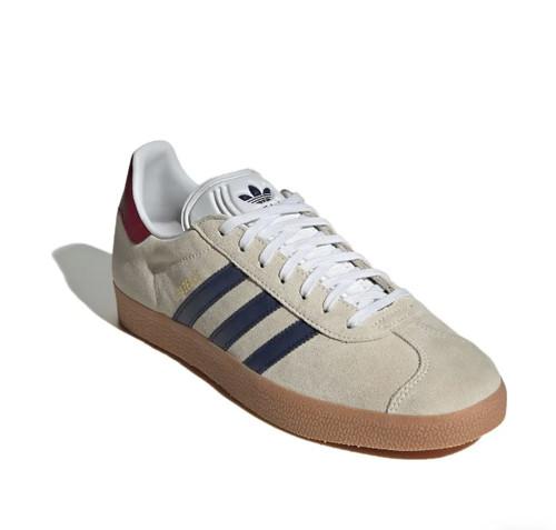 Adidas Gazelle Sneakers Original Shoes Off White/Dark Blue IE0546 Men's Shoes