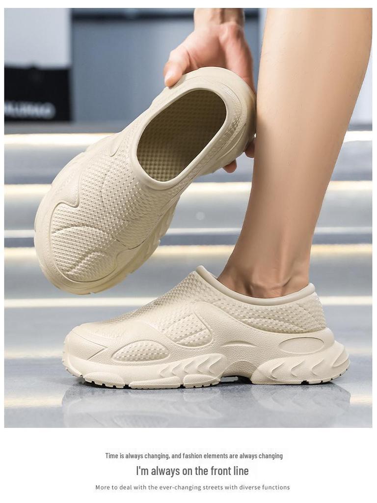 Men's Summer 2025 High-Elastic Shock-Absorption Sports Slippers with Thick Sole for Cool Outdoor Wear