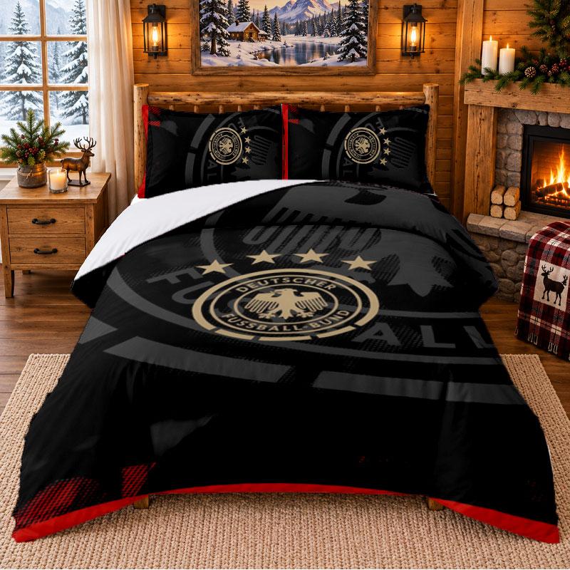 Germany National Team Pattern Bedding 3Pcs Set Bed Sheet And Pillowcases For Indoor Bedroom
