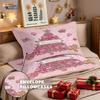 3pcs pink romantic Christmas tree print coreless duvet set multi size bedroom bedding holiday decoration machine washable