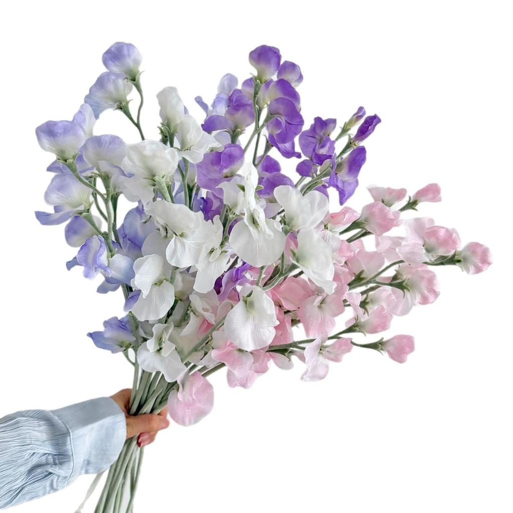 High-Quality Pink-Purple Scented Pea Flower Decor for Home & Wedding
