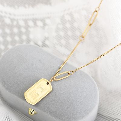 M Letter Tag, Simple Titanium Steel Necklace, High-End Niche Design, Stainless Steel Collarbone Chain, Necklace Decoration For Women