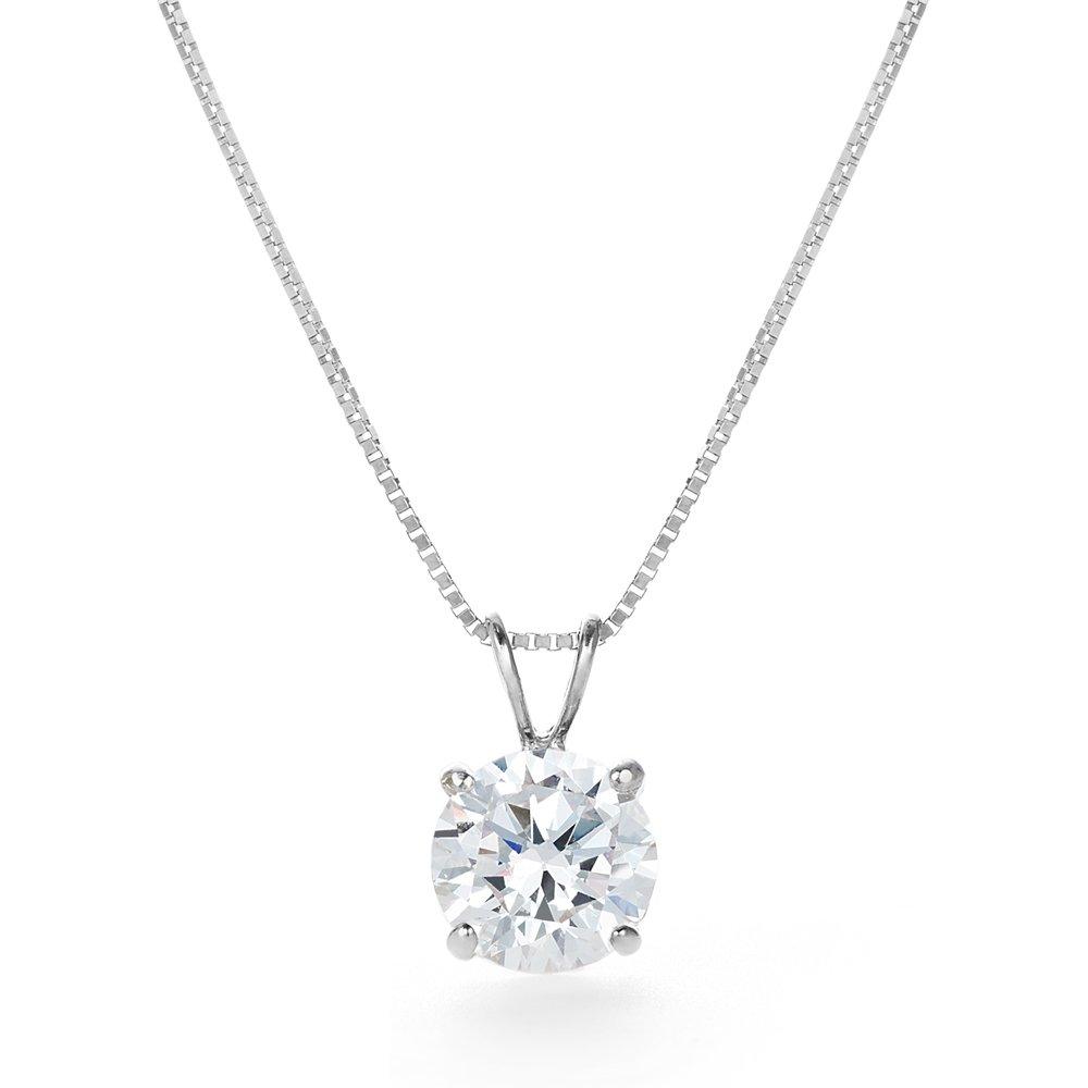 

Gift from New York Women s Necklace, 1.25ct, 14K White Gold, Solitaire Necklace, Hypoallergenic, Gift for Women
