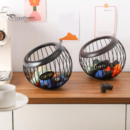 Coffee Pods Storage Basket Organizer Large Capacity Multipurpose Versatile K-cup Organizer Metal Coffee Pods Storage Container