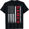American Flag Funny Gamer Gift Video Games Boys Men Gaming T-Shirt