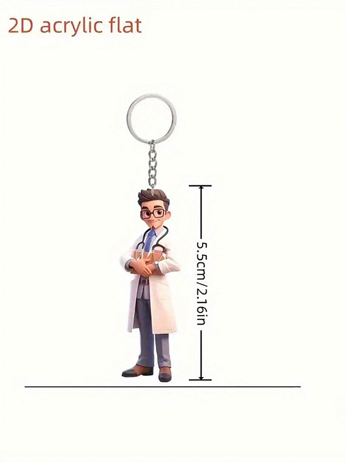 

1 брелок у вигляді жінки-лікаря, мінімалістичний брелок лікаря, подарунок для медичних працівників, підвіска-аксесуар для сумки
