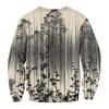 Men's Casual Fashion Printed Round Neck Pullover Sweatshirt