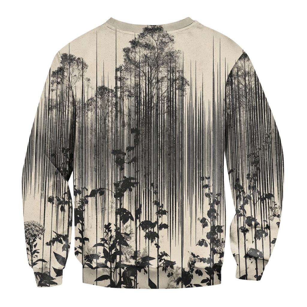 Men's Casual Fashion Printed Round Neck Pullover Sweatshirt