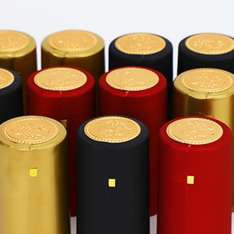 100pcs High Quality PVC Shrink Cap for Wine Easy To Apply with Heat for Quality Maintenance and Decorative Look