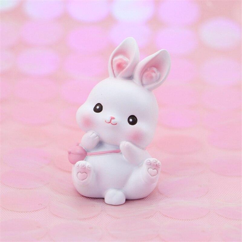 Cute Bunny Cake Decoration Rabbit Animal Ornaments Cake Topper Party Dessert Decor Birthday Party Baby Shower Baking Supplies