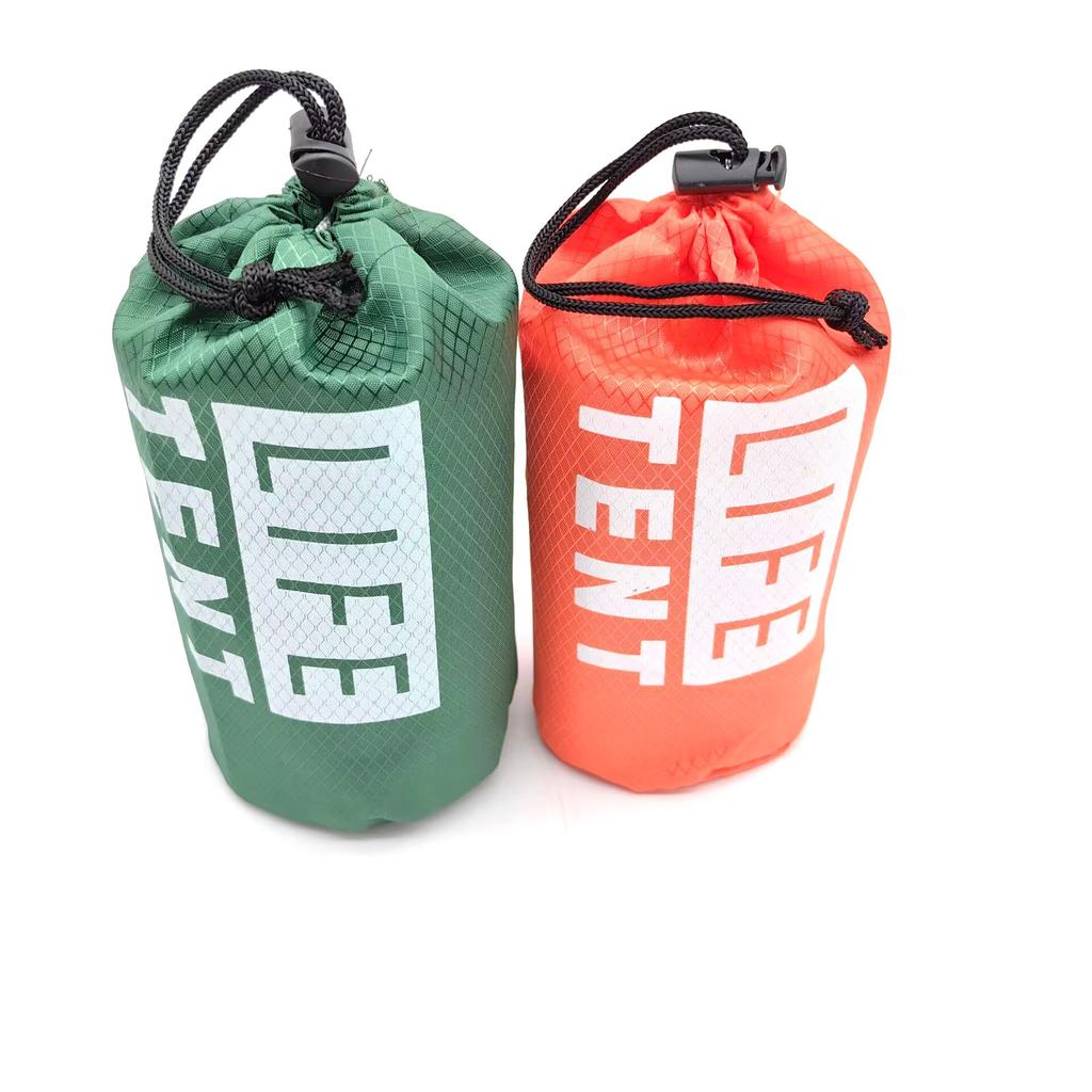 Person Notunterkunft Bivy Survival Zelt Kit Tasche Wasserdicht Outdoor Sos Thermisch Mylar Röhrenzelt Schlafsack Decke Wiederverwendbar