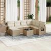 VidaXL Salon de Jardin avec Coussins 8 pcs, Canapés de Terrasse, Ensemble de Meubles de Patio, Mobilier d'Extérieur, Beige 3220507