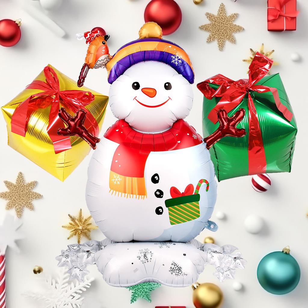 63inch Giant Stand Pedestal Snowman Foil Balloons New Year Christmas Decorations Navidad 2026 Decor Party Supplies