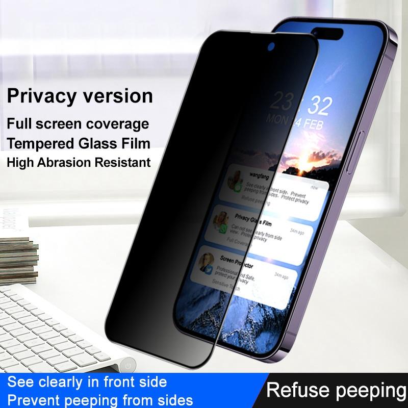 IMAK For iPhone 14 Pro Max Anti-peep Scratch-resistant Tempered Glass Film Full Glue Full Screen Protector