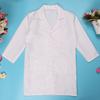 Kids Boys Girls White Long Sleeves Lab Coat Uniform Doctor Surgeon Cosplay Costume Fancy Party