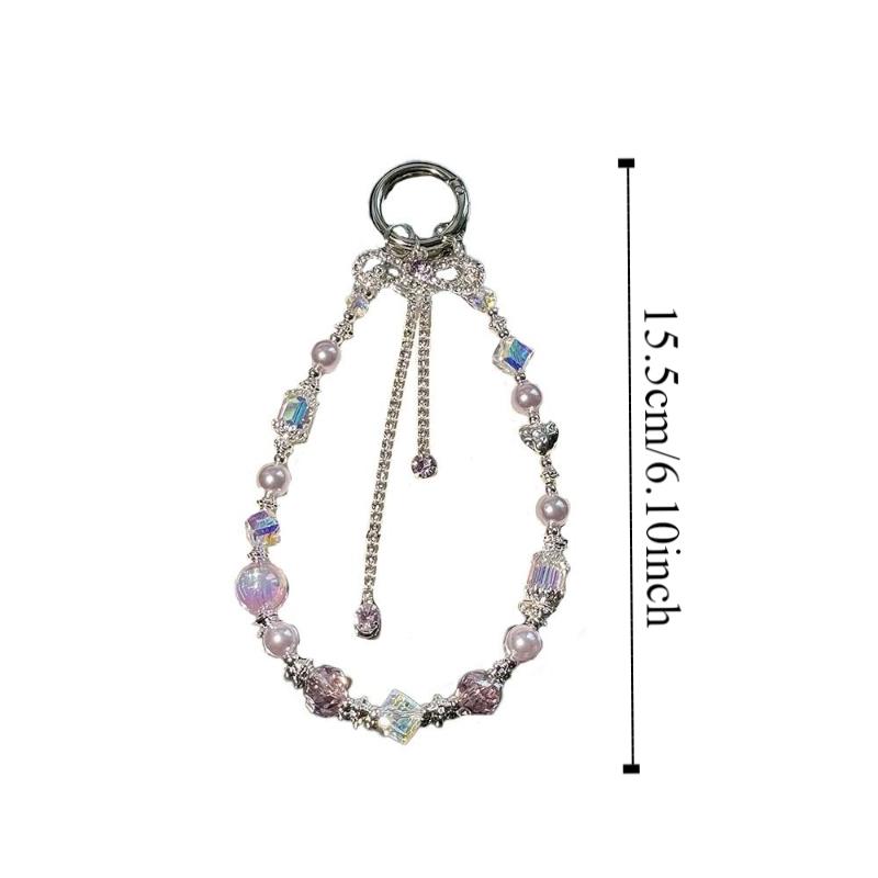 Heart Mobile Phone Lanyard Anti-lost Girls Phone Pendant Cute Bowknot Phone Chain  Female Lady Girl