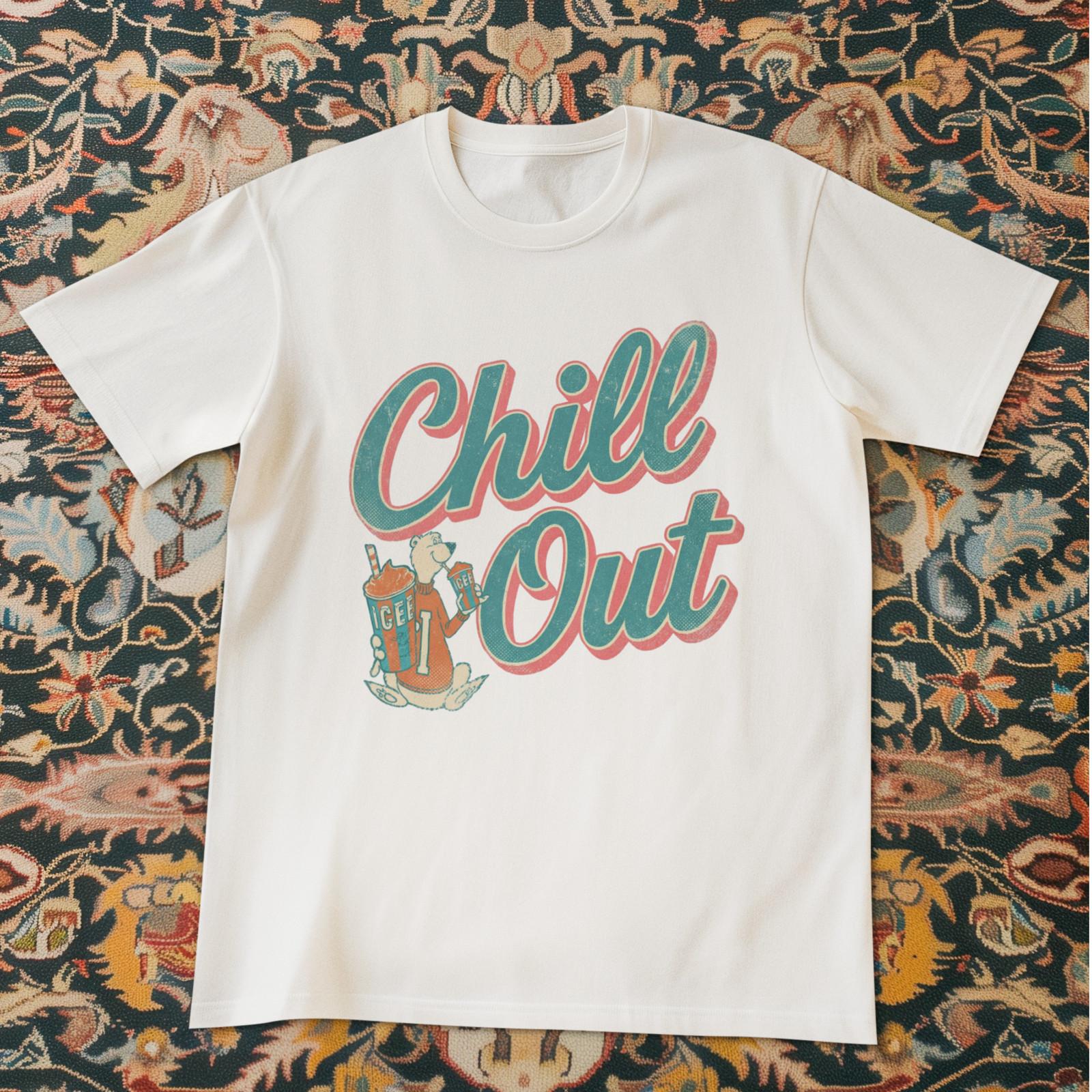 Chill Out Retro Graphic T-Shirt Funny Icee Slushie Vintage Style Tee M