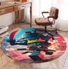 Gamer Pattern Round Rug, Indoor/Outdoor Mat, for Picnic, Gameroom, Bedroom, Office, Living Room, Home Decor Carpet, Birthday Gift