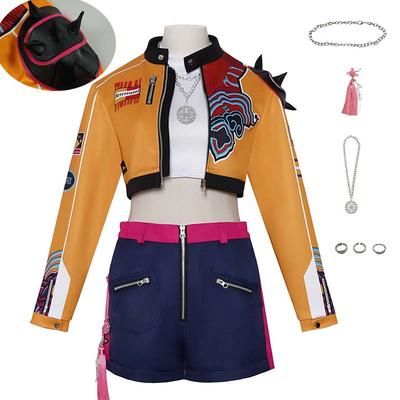 Rumi Cosplay Kostüm Kpop Film Dämonenjäger Idol Rumi Bunte Uniform Gruppe Sexy Verkleidungsoutfits Für Frauen Halloween Comic C