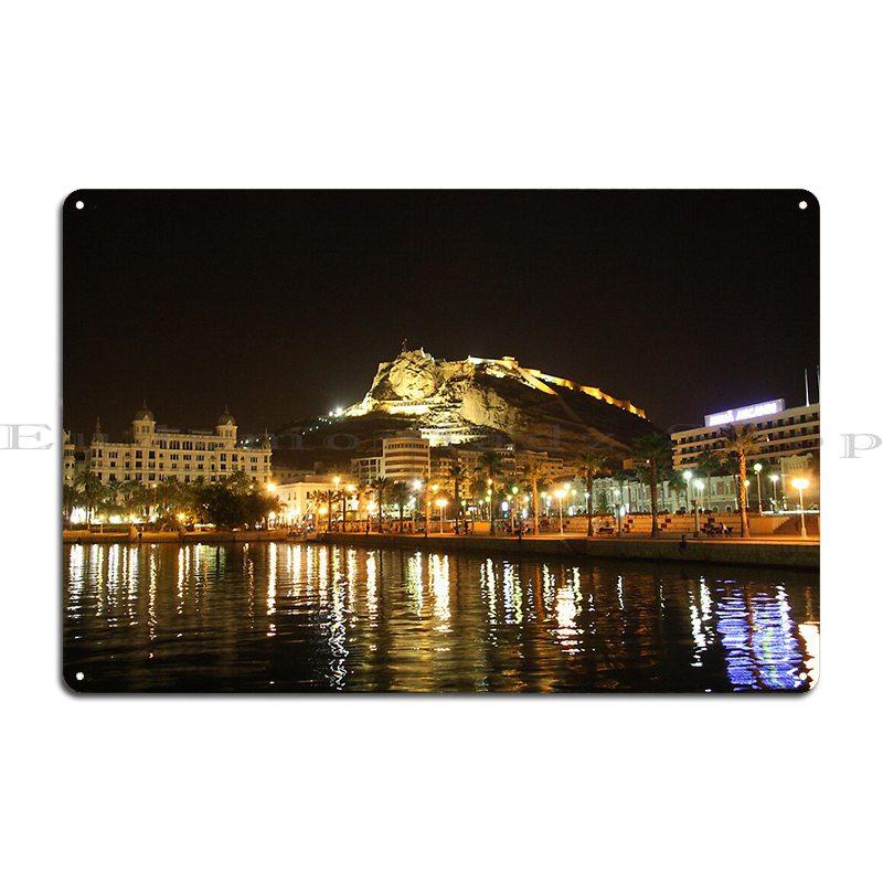 Alicante Spain Iron Statue of a Medieval Warrior At Santa Barbara Castle Metal Plaque Classic Plaques Club Bar Tin Sign Poster