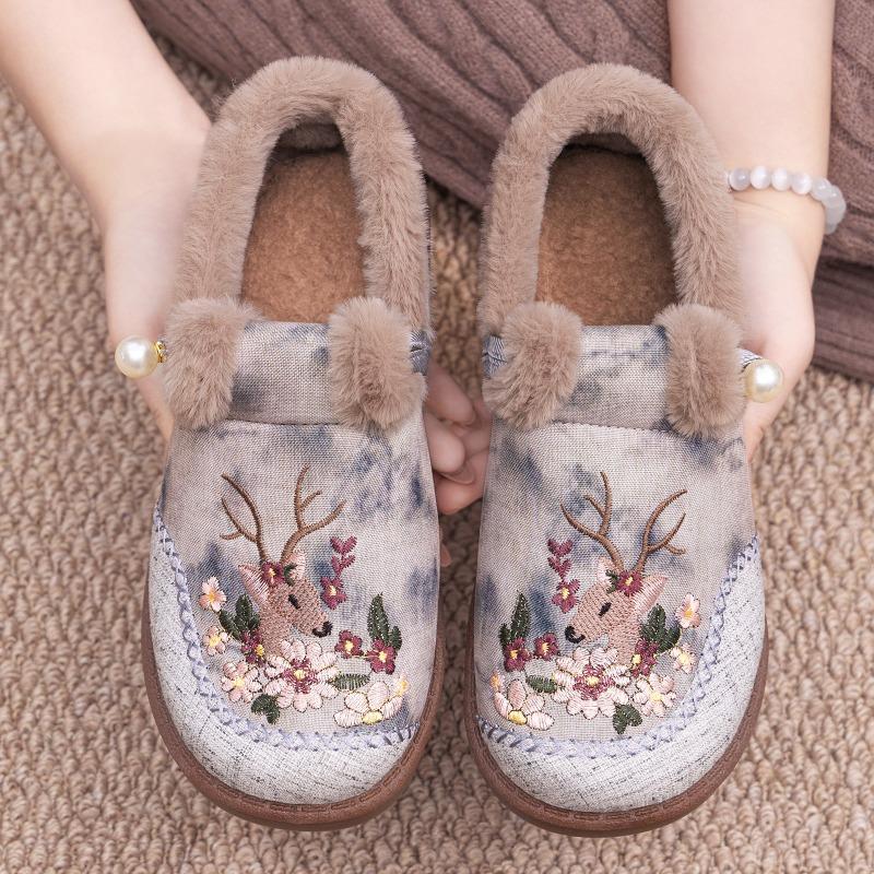 Women's Shoes, Cotton Shoes, Shallow Opening, One-step Outerwear Shoes, Fleece and Thickened Shoes