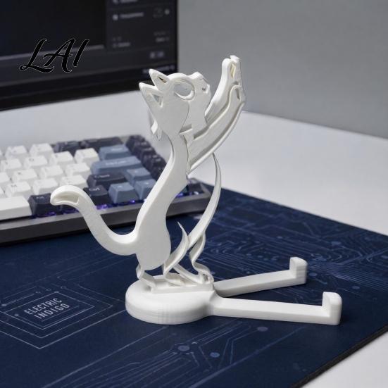 Horizontal Vertical Phone Holder 3D Printed Mobile Holder One-Piece Molding Stand One-piece Stand Climbing Cat Shape Stable Support for Watching