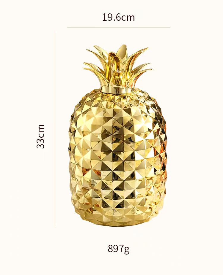 Set di Posate Originale in ABS Acciaio Inossidabile Ananas: Set di coltello, forchetta e cucchiaio di lusso per un'elegante esperienza culinaria.