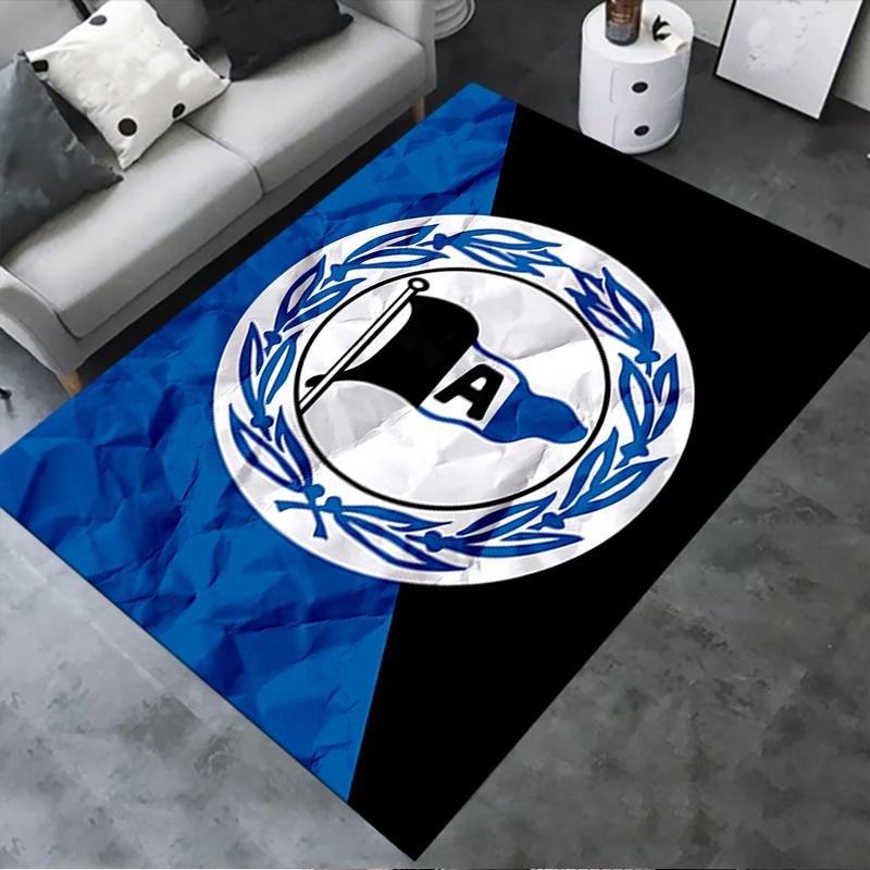 2025 Neuer Arminia Bielefeld Teppich für Wohnzimmer Schlafzimmer Zuhause Sofadekoration, Kinderspiel Rutschfeste Fußmatte09 80x120cm( 31x47in) black