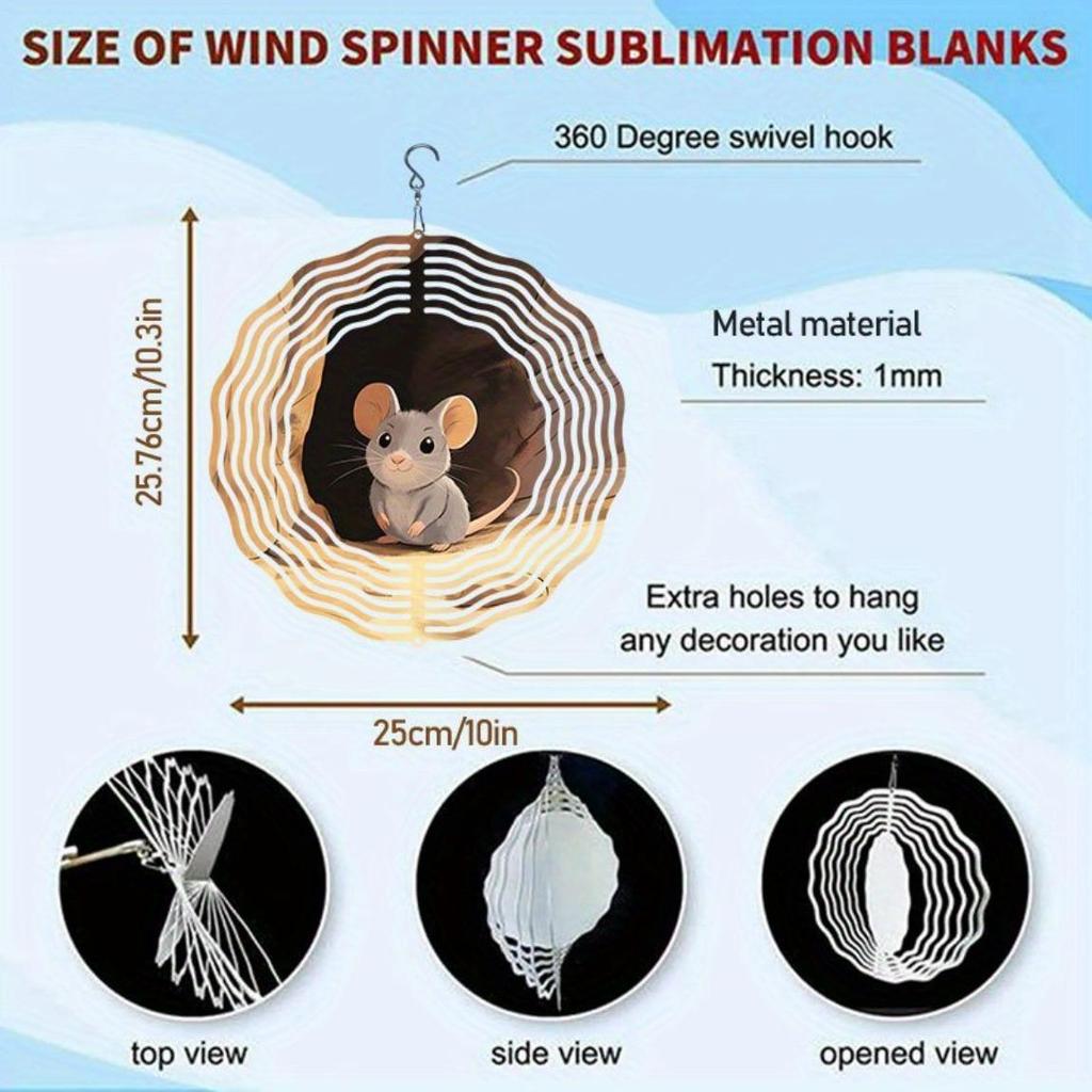 2D Owl Wind Chime with Rotating Hook Sketch Art Design for Outdoor Garden Yard Decor Thanksgiving Christmas Holiday Decoration