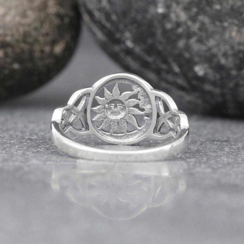 Bague Rétro Soleil et Lune pour Femme Yun Miao - Style Européen et Américain
