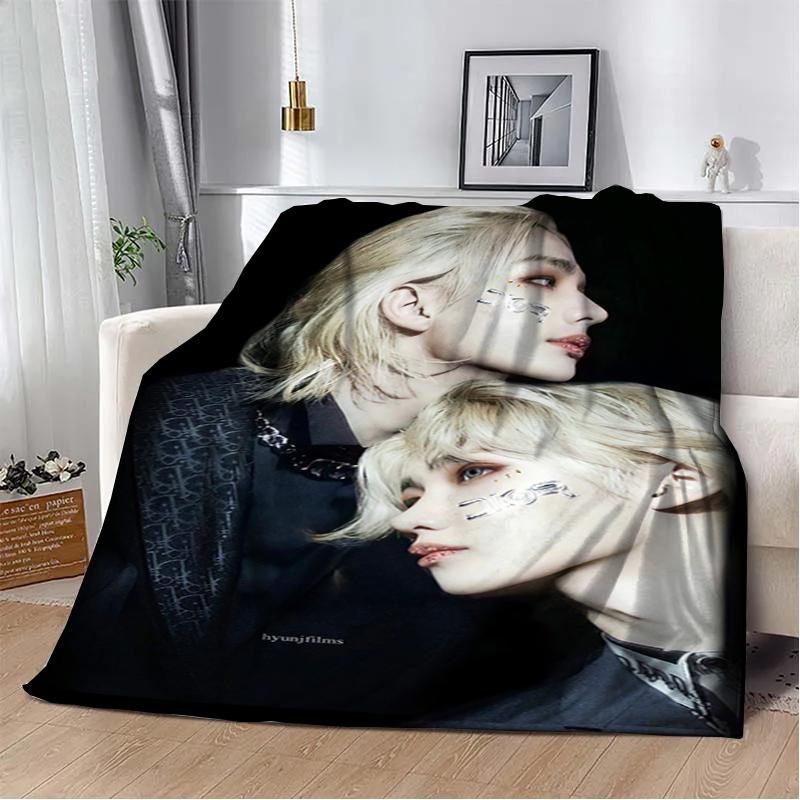 3D KPOP S-Stray-K-Kids Throw blanket Picnic blanket Warm Flannel blankets Home Couch bed linings blankets for beds Birthday Gift