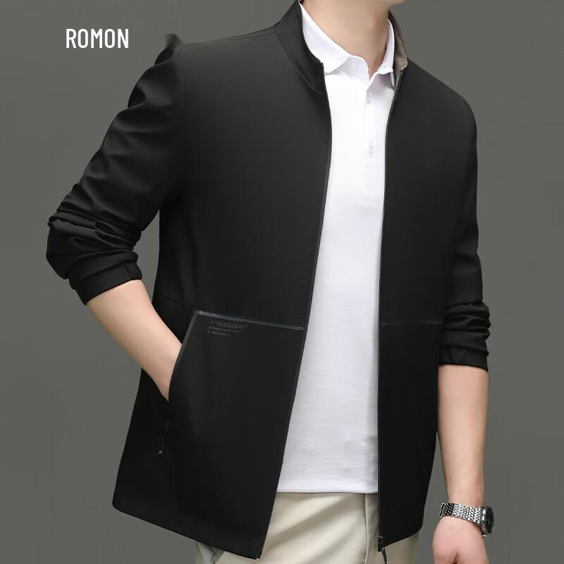 Romon Men's Stand Collar Business Casual Jacket