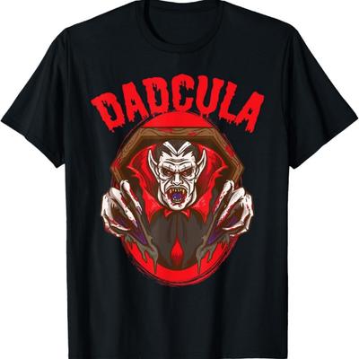 Mens Dadcula Halloween Costume Dad Daddy Dracula Monster T-Shirt