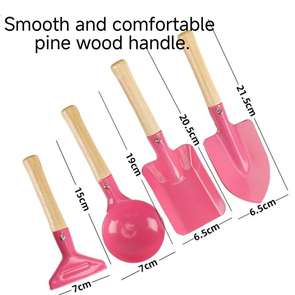 Children's Beach Sand Toys Set, Metal Bucket & Shovel Kit, for Sandbox, Seaside and Gardening, Unisex