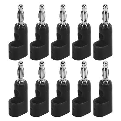 10 peças Conectores Banana Empilháveis de 4mm Plugues Banana Sem Solda para Acessórios de SegurançaPreto